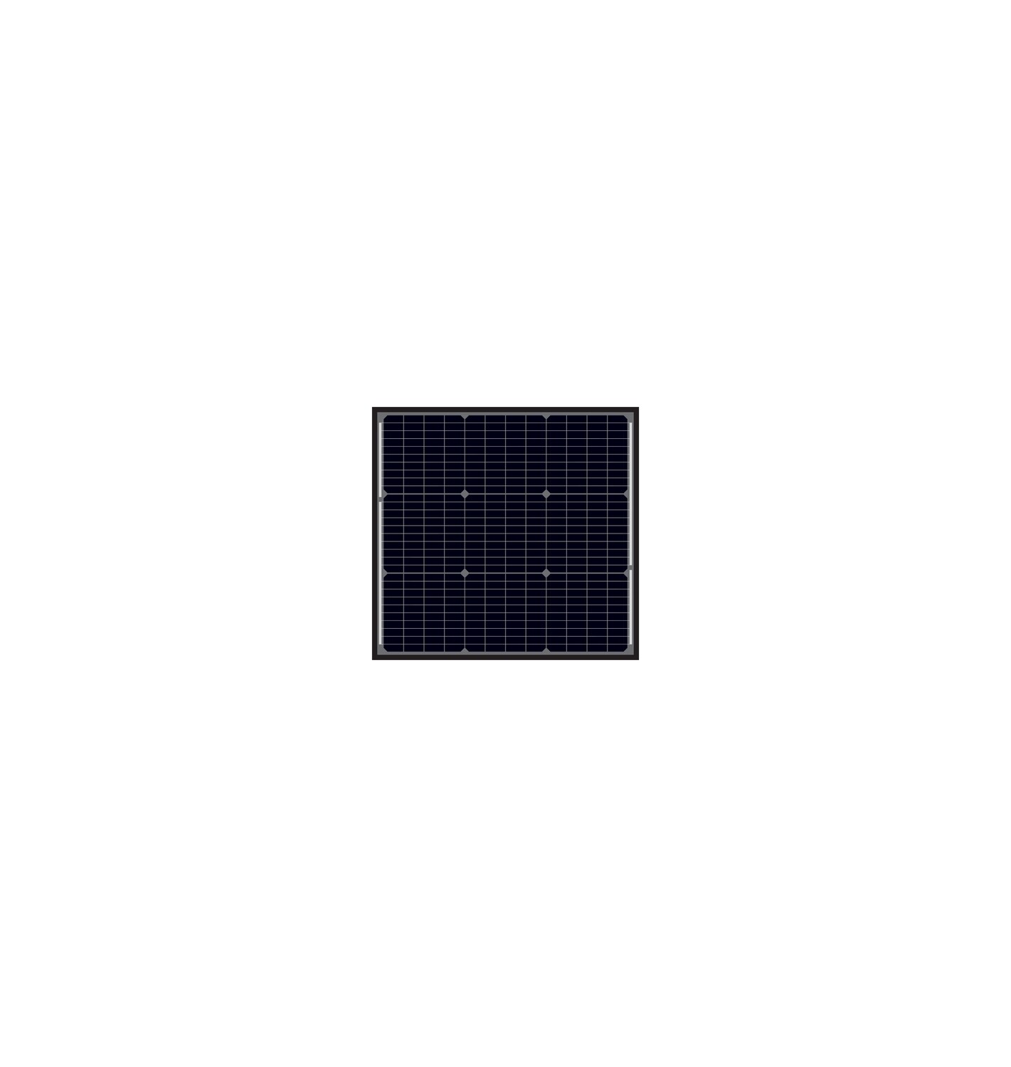 PANNELLO SOLARE MONOCRISTALLINO 50W 570 X 540 X 25 mm