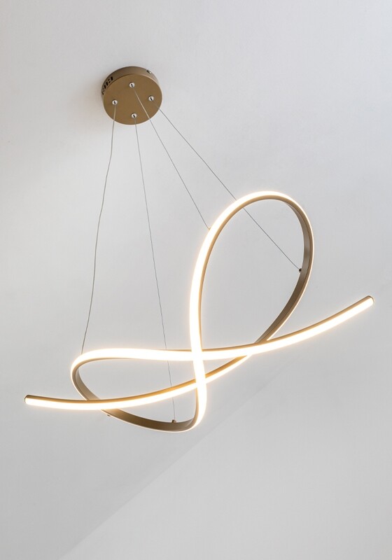 SOSPENSIONE LED ORO SATINATO 45W DESIGN ELEGANTE E MODERNO - ROSSINI SAVOY