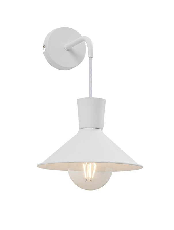 APPLIQUE A PARETE CON DIFFUSORE IN METALLO E27 IN METALLO BIANCO GRIGIO NERO GIALLO - AINUR ROSSINI