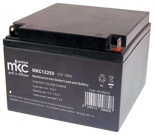 BATTERIA AL PIOMBO 12V 25 Ah TAMPONE ACCUMULATORE RICARICABILE TERMINALE T3