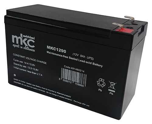 BATTERIA AL PIOMBO 12V 9 Ah TAMPONE ACCUMULATORE RICARICABILE TERMINALE FASTON 6,3 mm