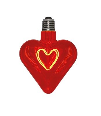 LAMPADINA CUORE ROSSO FILAMENTO LED - FILAMENT CURVED LED HEART