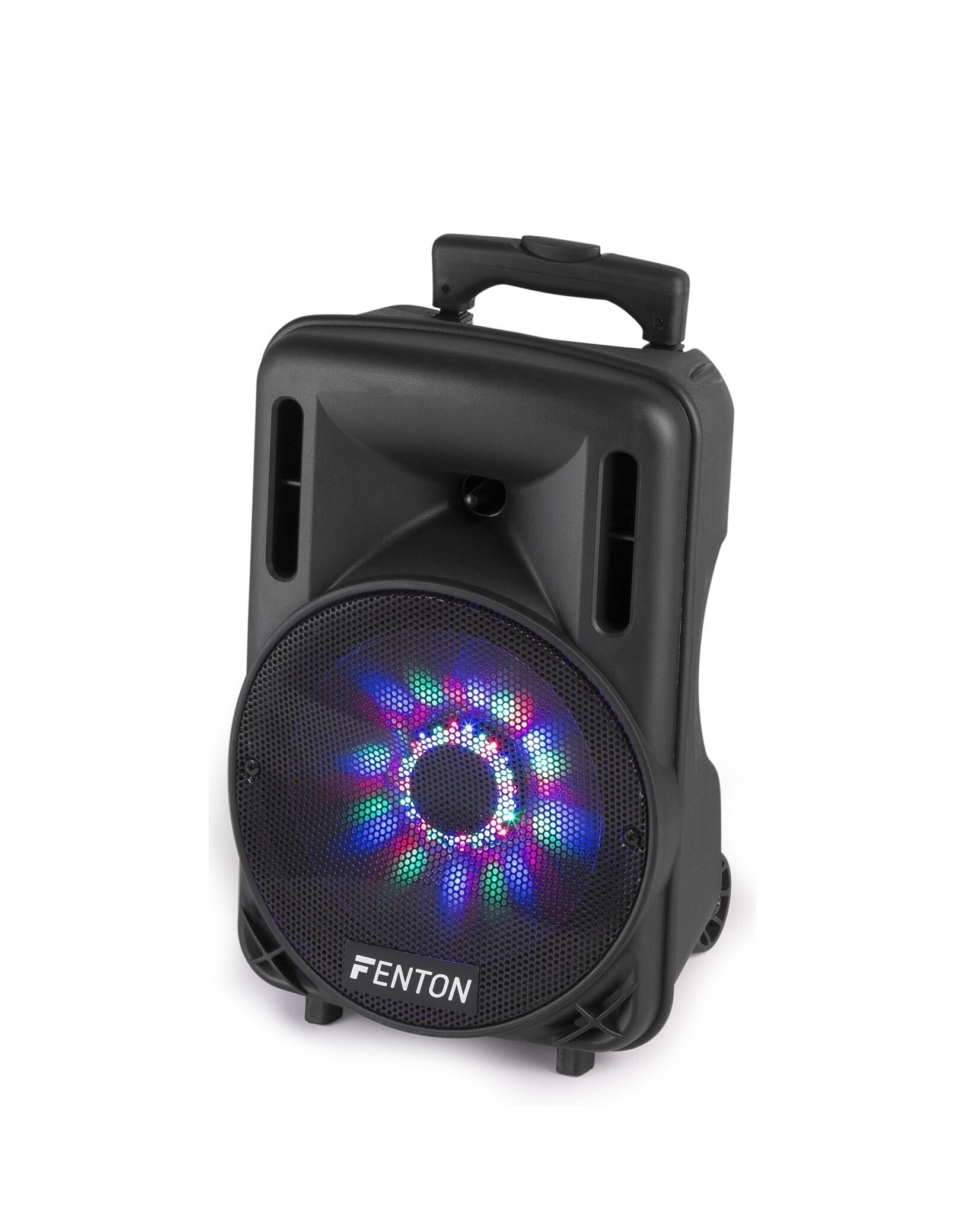 SISTEMA PORTATILE ATTIVO COMPLETO DA 450W LED RGB 10” CON BLUETOOTH - USB - MP3 - MICROFONO UHF