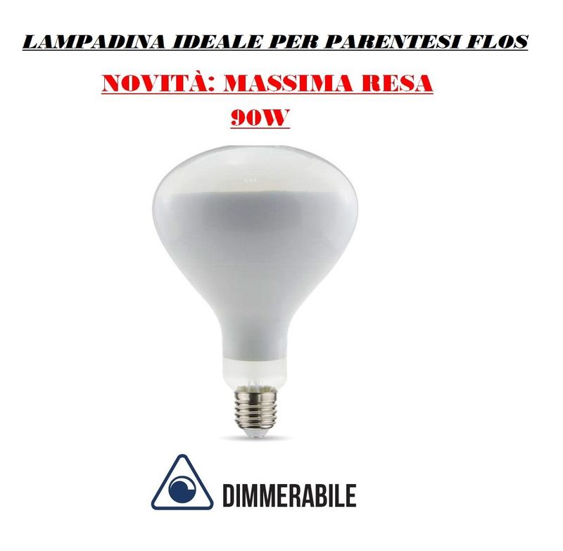 LED R125 E27 DIMMERABILE 13W (RESA 90W TRADIZIONALI) IDEALE PER PARENTESI FLOS LUCE CALDA