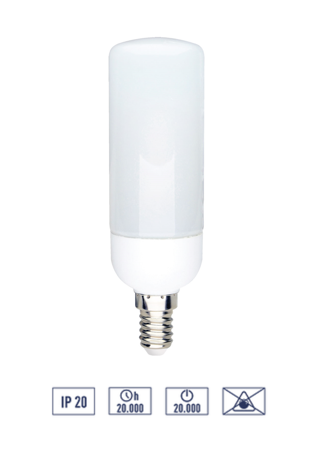 LAMPADINA LED TUBOLARE ATTACCO E14 8W DI CONSUMO (RESA 75W) T37