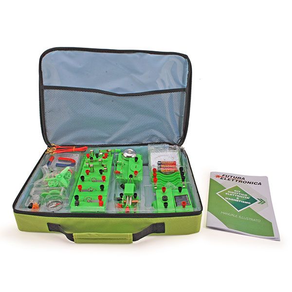 Kit didattico con esperimenti di elettricità e magnetismo
