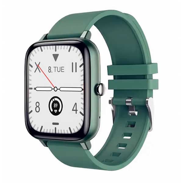 HEALTH SMARTWATCH CON SCHERMO DA 1,69 POLLICI TOUCH A COLORI, CON MISURATORE DI PRESSIONE SANGUIGNA, FREQUENZA CARDIACA, CONTAPASSI, OSSIGENO NEL SANGUE SPO2 E CALORIE CON CINTURINO IN SILICONE VERDE