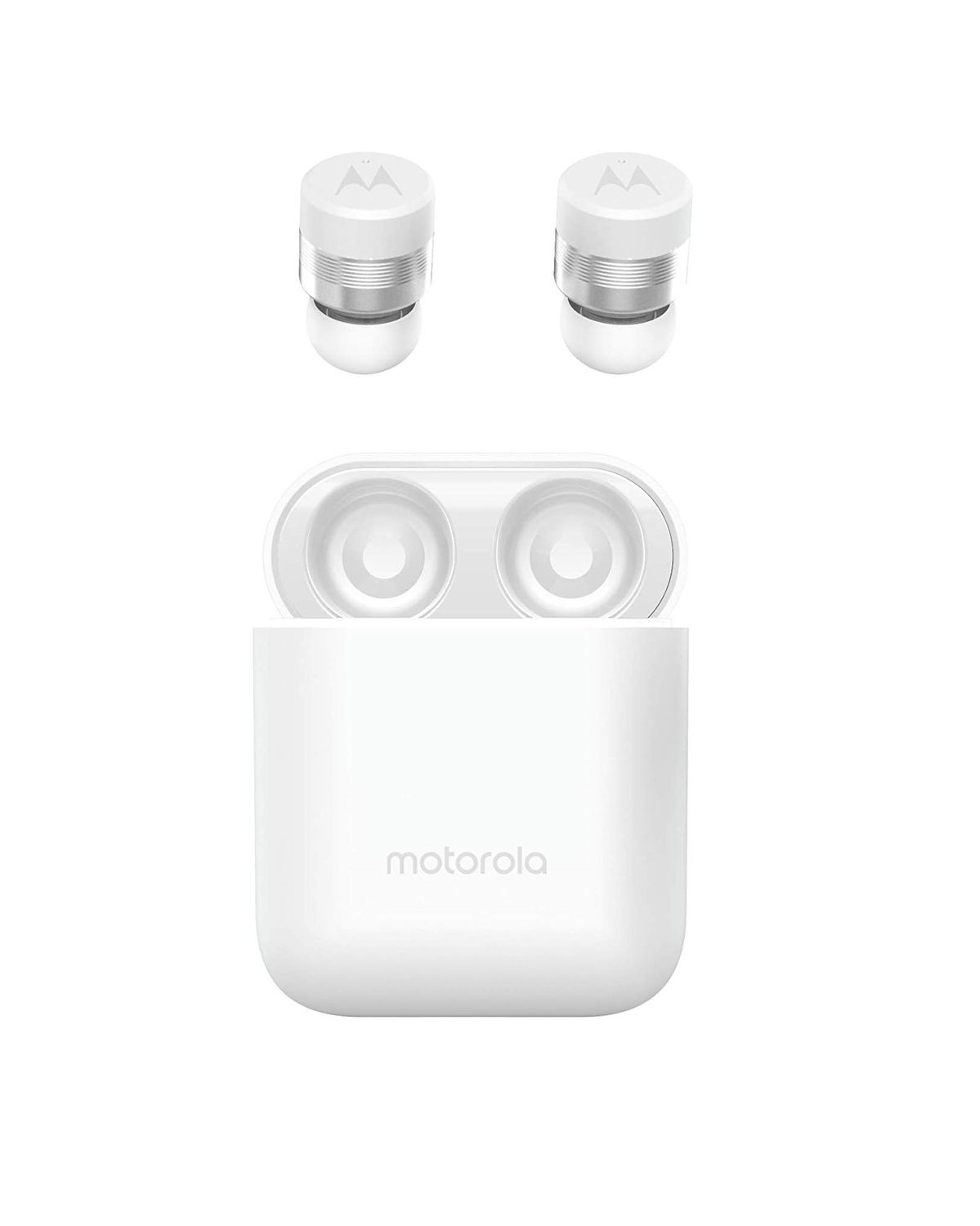 AURICOLARI STEREO CON BLUETOOTH - QUALITÀ DEL SUONO SUPERIORE MOTOROLA VERVEBUDS 120 BIANCHI COMANDI VOCALI PER ALEXA, SIRI, ASSISTENTE GOOGLE