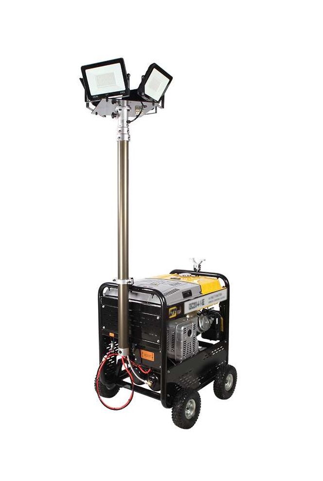 GENERATORE A BENZINA 230V MULTIFUNZIONE 4 IN 1 - MONOFASE 5KW, SALDATORE POTENZA 5KW, COMPRESSORE 100 L/MINTORRETTA FARO 100 WX4 PZ