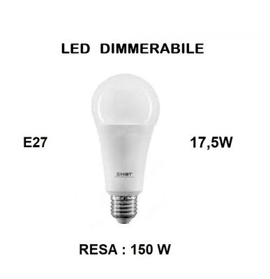LAMPADINA LED E27 OPALE DIMMERABILE 17,5W DI CONSUMO - RESA 150W LAMPADINA LED E27 OPALE DIMMERABILE 17,5W DI CONSUMO - RESA 150W