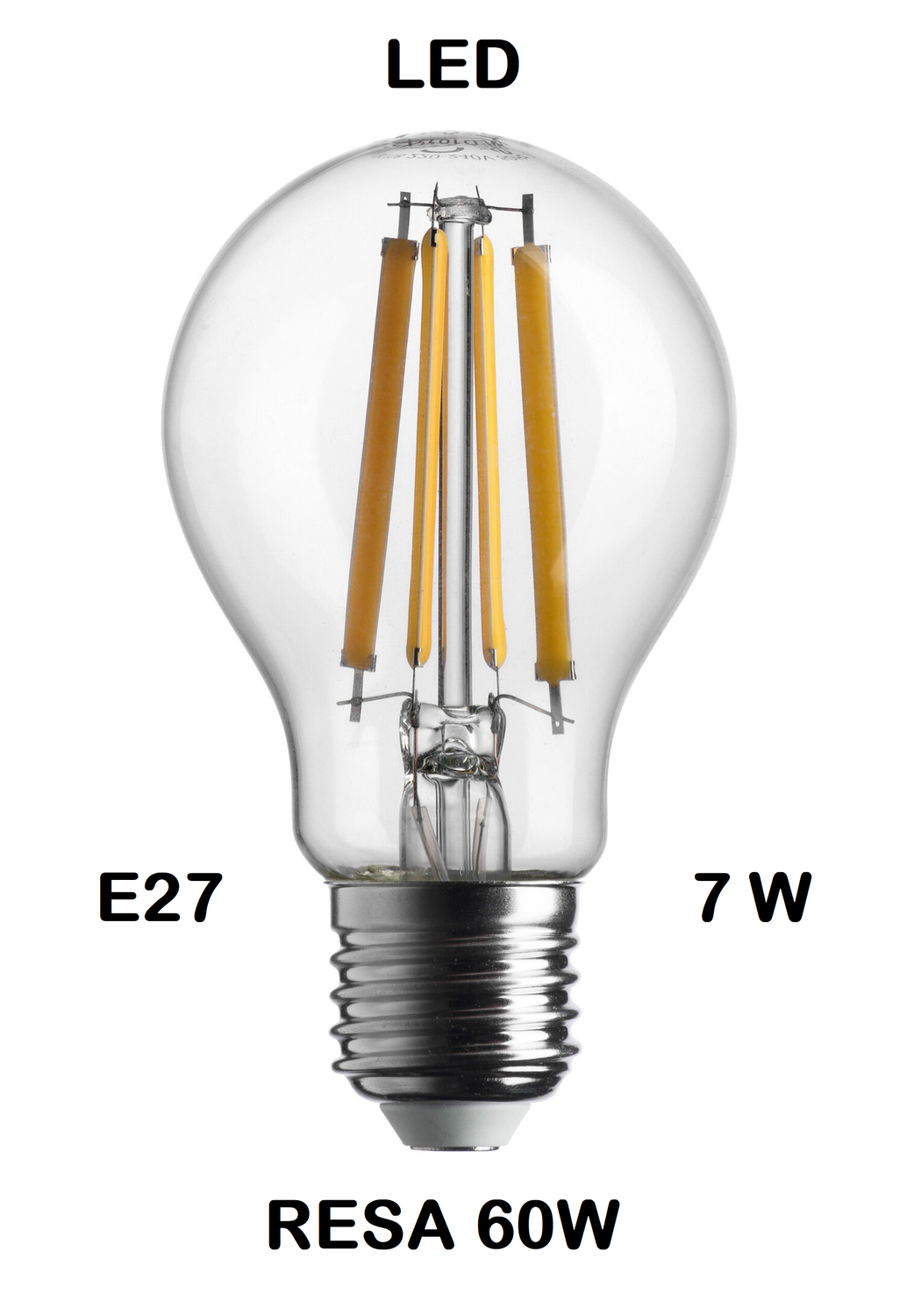 LAMPADINA LED GOCCIA / PERA LED STICK E27 7W (RESA 60W) LUCE CALDA 2700K WIRELED A FILAMENTO TRASPARENTE