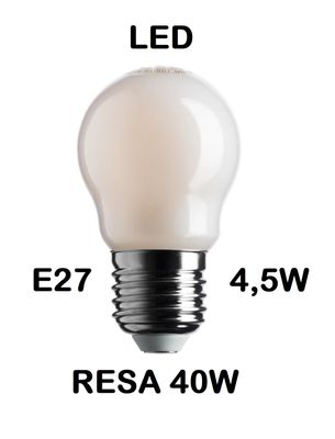 LAMPADINA LED PICCOLA - MINI SFERA / SFERETTA / PALLINA LED STICK E27 4,5W (RESA 40W) IN VETRO SATINATO / SMERIGLIATO / SMERIGLIATA LUCE CALDA 2700K WIRELED A FILAMENTO LAMPADINA LED PICCOLA - MINI SFERA / SFERETTA / PALLINA LED STICK E27 4,5W (RESA 40W) IN VETRO SATINATO / SMERIGLIATO / SMERIGLIATA LUCE CALDA 2700K WIRELED A FILAMENTO