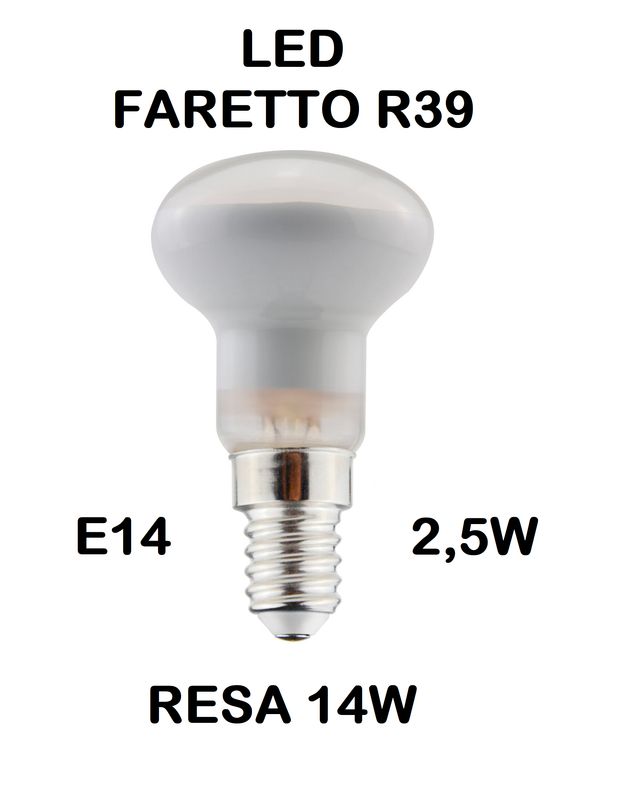 LAMPADINA A FARETTO R39 LED STICK E14 2,5W (RESA 14W) IN VETRO SATINATO / SMERIGLIATO / SMERIGLIATA LUCE CALDA 2700K WIRELED A FILAMENTO LAMPADINA A FARETTO R39 LED STICK E14 2,5W (RESA 14W) IN VETRO SATINATO / SMERIGLIATO / SMERIGLIATA LUCE CALDA 2700K WIRELED A FILAMENTO