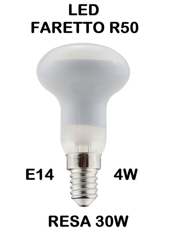 LAMPADINA A FARETTO R50 LED STICK E14 4W (RESA 30W) IN VETRO SATINATO / SMERIGLIATO / SMERIGLIATA LUCE CALDA 2700K WIRELED A FILAMENTO LAMPADINA A FARETTO R50 LED STICK E14 4W (RESA 30W) IN VETRO SATINATO / SMERIGLIATO / SMERIGLIATA LUCE CALDA 2700K WIRELED A FILAMENTO