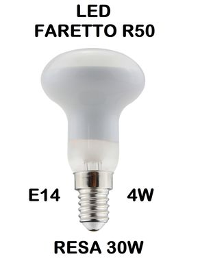 LAMPADINA A FARETTO R50 LED STICK E14 4W (RESA 30W) IN VETRO SATINATO / SMERIGLIATO / SMERIGLIATA LUCE CALDA 2700K WIRELED A FILAMENTO LAMPADINA A FARETTO R50 LED STICK E14 4W (RESA 30W) IN VETRO SATINATO / SMERIGLIATO / SMERIGLIATA LUCE CALDA 2700K WIRELED A FILAMENTO