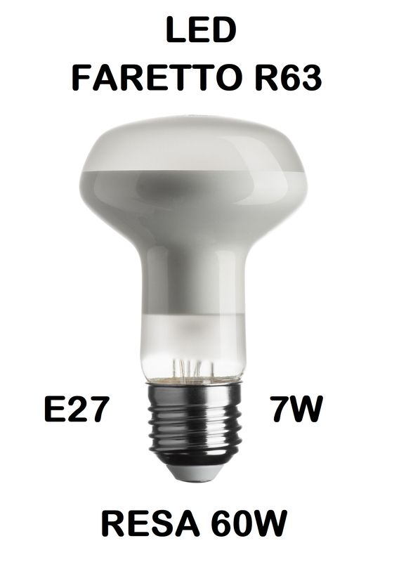 LAMPADINA A FARETTO R63 LED STICK E27 7W (RESA 60W) IN VETRO SATINATO / SMERIGLIATO / SMERIGLIATA LUCE CALDA 2700K WIRELED A FILAMENTO LAMPADINA A FARETTO R63 LED STICK E27 7W (RESA 60W) IN VETRO SATINATO / SMERIGLIATO / SMERIGLIATA LUCE CALDA 2700K WIRELED A FILAMENTO
