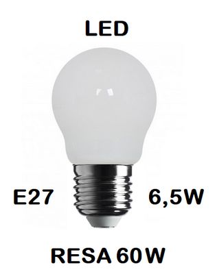 LAMPADINA LED PICCOLA - MINI SFERA / SFERETTA / PALLINA E27 6,5W (RESA 60W) VETRO BIANCO LATTE / OPALINA / OPALE / SILICA / MILK / FULL LIGHT LUCE CALDA 2700K LAMPADINA LED PICCOLA - MINI SFERA / SFERETTA / PALLINA E27 6,5W (RESA 60W) VETRO BIANCO LATTE / OPALINA / OPALE / SILICA / MILK / FULL LIGHT LUCE CALDA 2700K