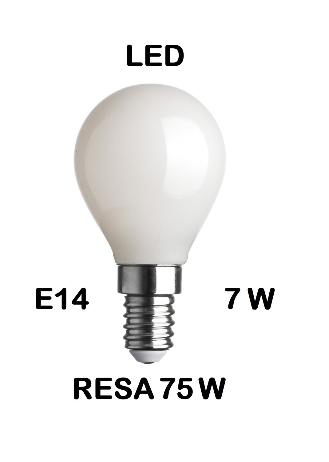 LAMPADINA LED PICCOLA - MINI SFERA / SFERETTA / PALLINA E14 7W (RESA 75W) VETRO BIANCO LATTE / OPALINA / OPALE / SILICA / MILK / FULL LIGHT LUCE CALDA 2700K