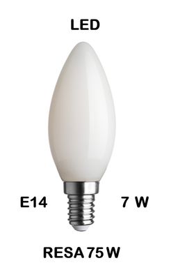 LAMPADINA LED OLIVA / FIAMMA / CANDELA E14 7W (RESA 75W) VETRO BIANCO LATTE / OPALINA / OPALE / SILICA / MILK / FULL LIGHT LUCE CALDA 2700K LAMPADINA LED OLIVA / FIAMMA / CANDELA E14 7W (RESA 75W) VETRO BIANCO LATTE / OPALINA / OPALE / SILICA / MILK / FULL LIGHT LUCE CALDA 2700K