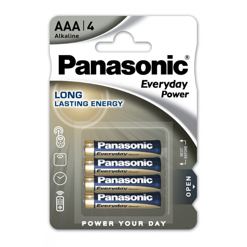Blister 4 Batterie Alcaline ministilo AAA Panasonic EVERYDAY POWER