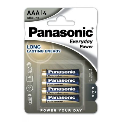 Blister 4 Batterie Alcaline ministilo AAA Panasonic EVERYDAY POWER