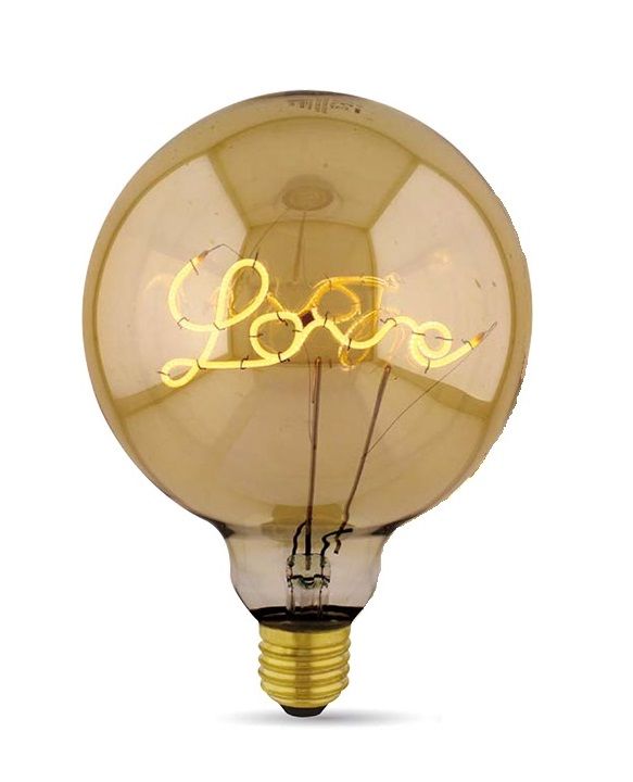 LAMPADINA FILAMENTO LED SCRITTA LOVE, DIMMERABILE: 5W ATTACCO E27 IN VETRO AMBRATO VINTAGE PER NANO NINO LOVE THERAPY LAMPADINA FILAMENTO LED SCRITTA LOVE, DIMMERABILE: 5W ATTACCO E27 IN VETRO AMBRATO VINTAGE PER NANO NINO LOVE THERAPY