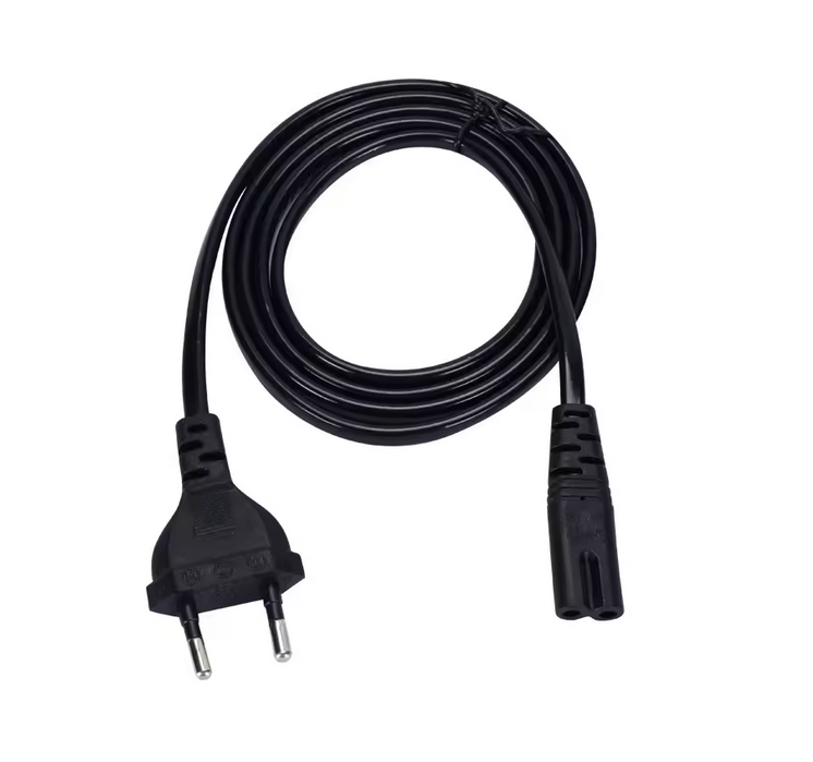 CAVO DI ALIMENTAZIONE 2 POLI 10A - FORMA DI OTTO (8) 1,5 METRI NERO - PER COLLEGAMENTO ALLA RETE ELETTRICA