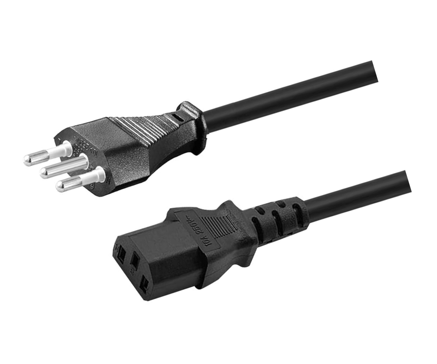 CAVO DI ALIMENTAZIONE CON PRESA VDE CON SPINA ITALIANA 10A 3 POLI / PIN / TRIPOLARE - LUNGHEZZA 3 METRI NERO - ADATTO PER MONITOR, COMPUTER, STAMPANTE, TELEVISIONE, TV, LETTORI DVD, SCANNER, DECODER