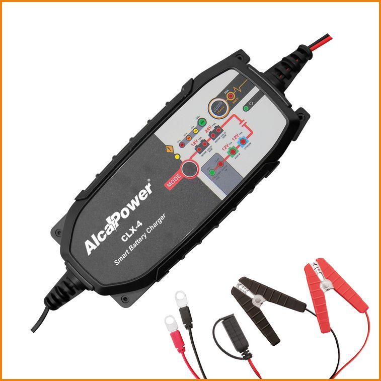 CARICABATTERIE SWITCHING AUTOMATICO 15A 12V E 24V 25-400Ah - SMART BATTERY CHARGER CLX-4 PER BATTERIE AL PIOMBO 12V, 24V E LIFEPO4 12.8V 30-200Ah