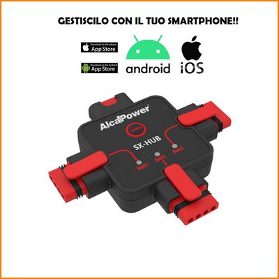 SWITCHING HUB 3 USCITE PER CARICABATTERIE SX - GESTIBILE CON ANDROID E APPLE iOS DA SMARTPHONE SWITCHING HUB 3 USCITE PER CARICABATTERIE SX - GESTIBILE CON ANDROID E APPLE iOS DA SMARTPHONE