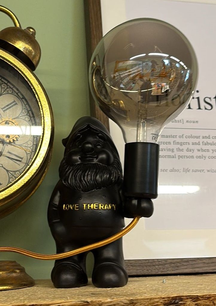 NANO LICENZA DI FIORUCCI ELIO LOVE THERAPY LOVISH Niño MOODY - LAMPADA DA TAVOLO NERA IN CERAMICA CON LAMPADINA LED SCRITTA "FUCK" INCLUSA, REGALO IDEALE PER SAN VALENTINO