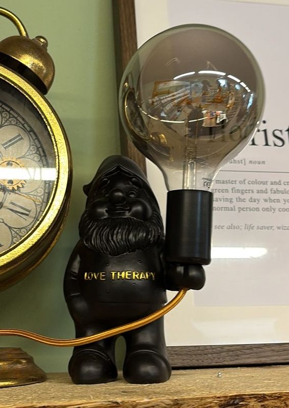 NANO LICENZA DI FIORUCCI ELIO LOVE THERAPY LOVISH Niño MOODY - LAMPADA DA TAVOLO NERA IN CERAMICA CON LAMPADINA LED SCRITTA "FUCK" INCLUSA, REGALO IDEALE PER SAN VALENTINO