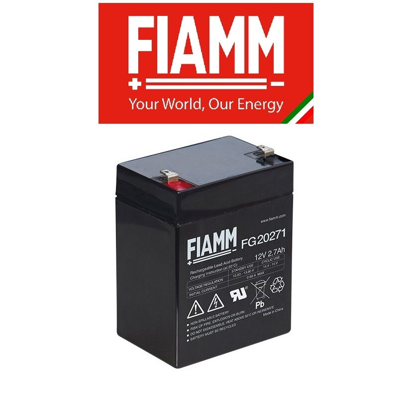BATTERIA AL PIOMBO 12V 2,7Ah TAMPONE Accumulatore ricaricabile ciclica FASTON 4,8 mm FIAMM ALTA AFFIDABILITA'