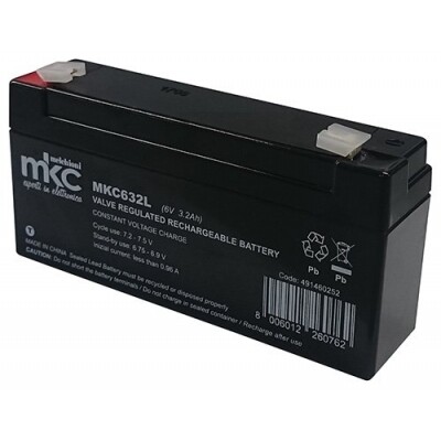 BATTERIA AL PIOMBO 6V 3,2Ah TAMPONE Accumulatore ricaricabile terminale faston 4,8mm