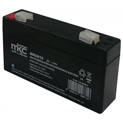 BATTERIA AL PIOMBO 6V 1,2Ah TAMPONE Accumulatore ricaricabile terminale faston 4,8mm PER LAMPADE DI EMERGENZA ED ELETTRONICA IN GENERALE