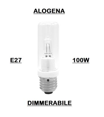 LAMPADINA TUBOLARE INCANDESCENZA E27 100W DIMMERABILE - ADATTA PER LAMPADE VINTAGE E DI DESIGN FLOS, ARTEMIDE, ECC.