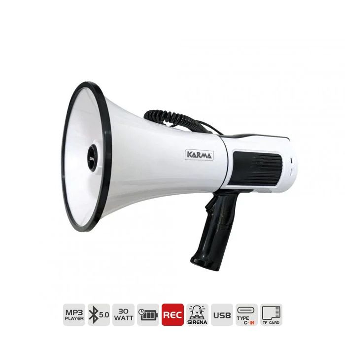 MEGAFONO 30W RICARICABILE GT 1231BT ULTIMA GENERAZIONE UDIBILE FINO A 800 METRI DI DISTANZA