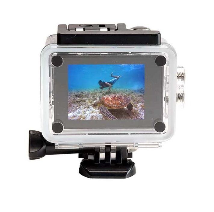 Action Camera 8 Megapixel per Riprese 4K 30 fps e Foto 20 MP - Wi-Fi per condivisione in tempo reale - USB - Microfono inegrato - Display LCD e Custodia Subacquea 40 metri - Obbietivo Grandangolare