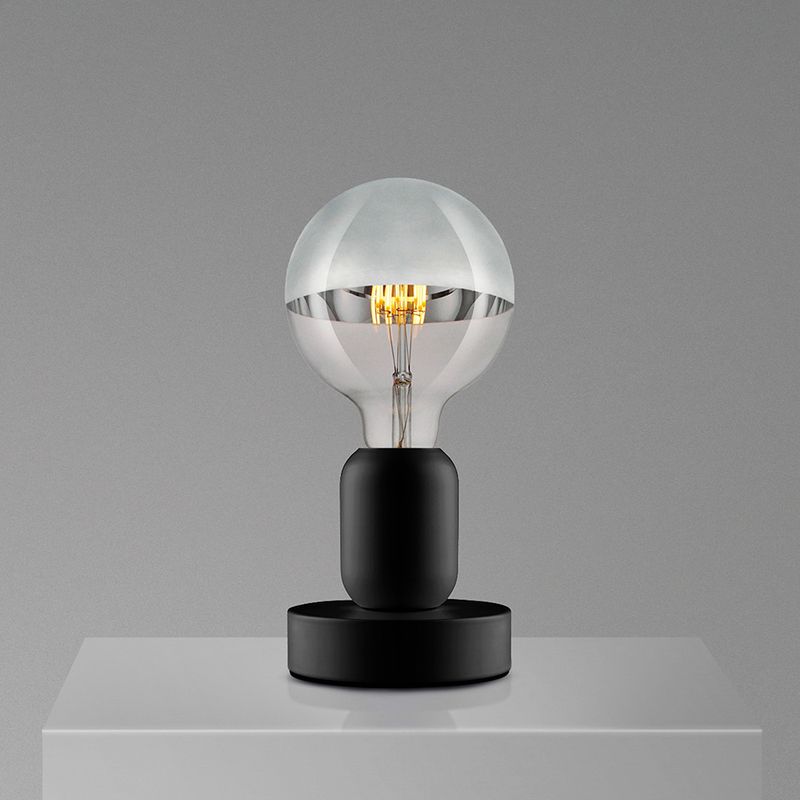 Mr. Magoo Lampada Portatile di Design a Batteria Ricaricabile SILVER CUP G125- Base Bianca o Nero