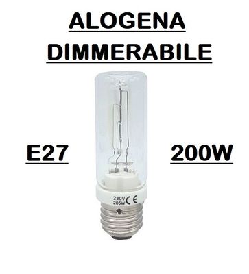 LAMPADINA TUBOLARE ECO ALOGENA E27 200W DIMMERABILE - ADATTA PER LAMPADE VINTAGE E DI DESIGN FLOS, ARTEMIDE, ECC.