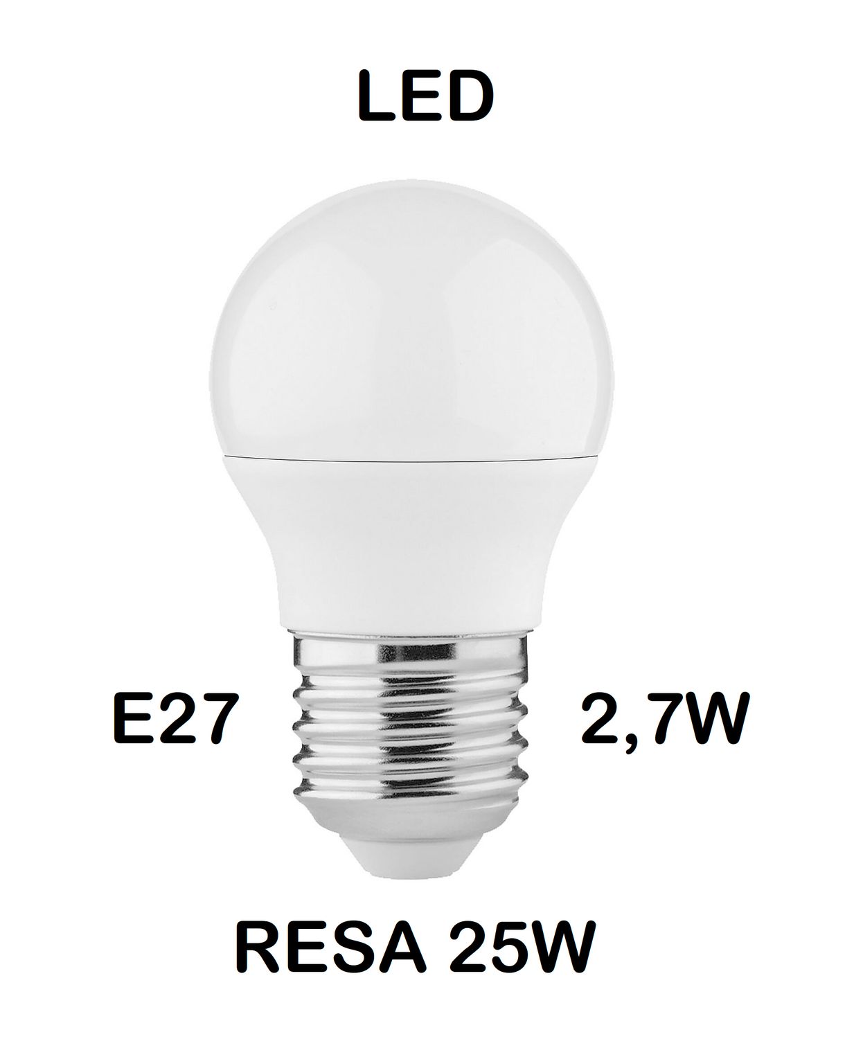 LAMPADINA LED E27 2,7W (RESA 25W) LUCE CALDA 2700K PICCOLA - MINI SFERA / SFERETTA / PALLINA OPALE SMD LAMPADINA LED E27 2,7W (RESA 25W) LUCE CALDA 2700K PICCOLA - MINI SFERA / SFERETTA / PALLINA OPALE SMD