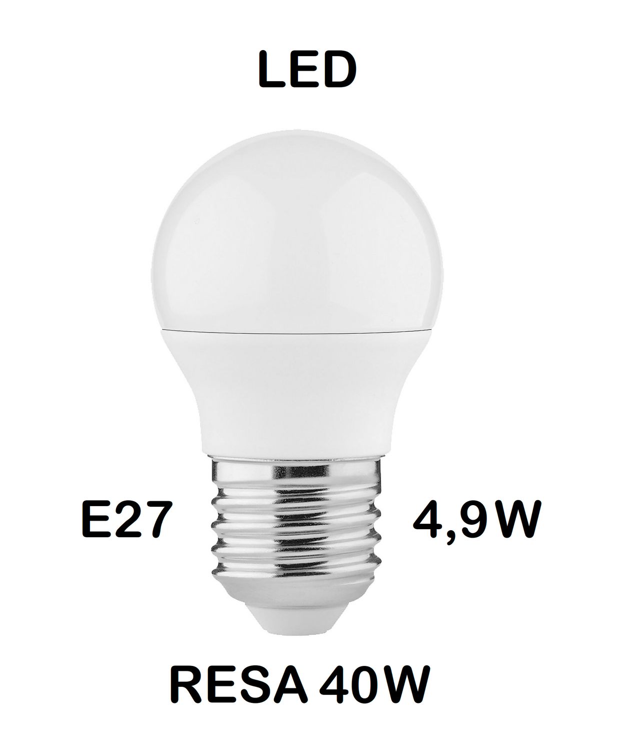 LAMPADINA LED E27 4,9W (RESA 40W) LUCE BIANCA NAURALE 4000K PICCOLA - MINI SFERA / SFERETTA / PALLINA OPALE SMD LAMPADINA LED E27 4,9W (RESA 40W) LUCE BIANCA NAURALE 4000K PICCOLA - MINI SFERA / SFERETTA / PALLINA OPALE SMD
