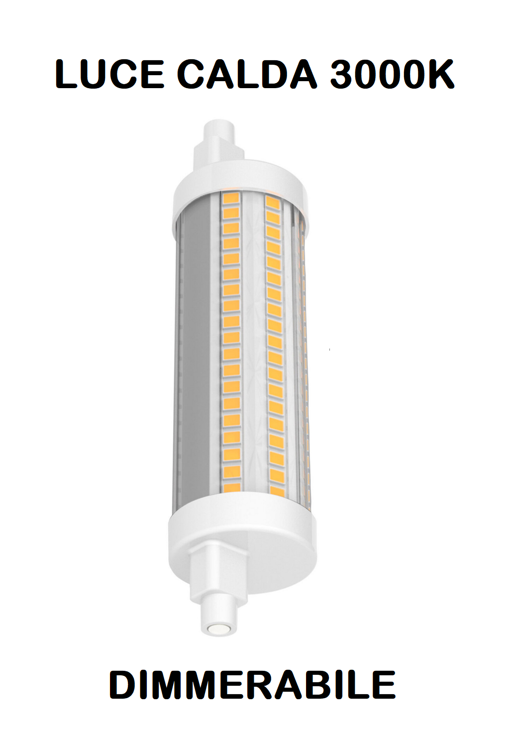 LAMPADINA LED LINEARE 18W (EQUIVALENTE 200W) DIMMERABILE - REGOLABILE LUCE CALDA 3000K R7S