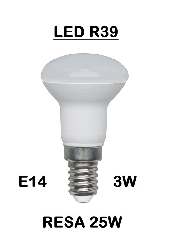 LAMPADINA A FARETTO R39 LED STICK E14 3W (RESA 25W) OPALE LUCE BIANCA NAURALE 4000K SMD LAMPADINA A FARETTO R39 LED STICK E14 3W (RESA 25W) OPALE LUCE BIANCA NAURALE 4000K SMD