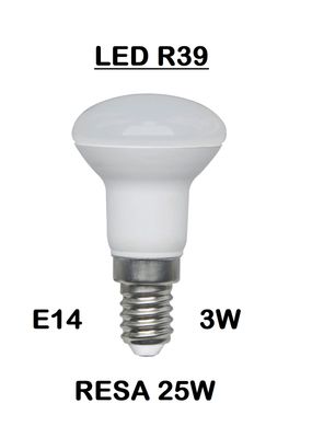 LAMPADINA A FARETTO R39 LED STICK E14 3W (RESA 25W) OPALE LUCE BIANCA NAURALE 4000K SMD