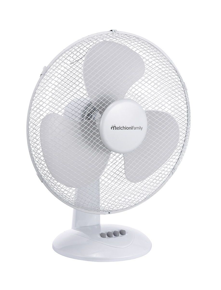 Ventilatore da tavolo con 3 Velocità, Ventola a 3 Pale, Diametro 40 cm, Funzione di Oscillazione, Colore Bianco