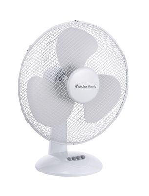 Ventilatore da tavolo con 3 Velocità, Ventola a 3 Pale, Diametro 40 cm, Funzione di Oscillazione, Colore Bianco Ventilatore da tavolo con 3 Velocità, Ventola a 3 Pale, Diametro 40 cm, Funzione di Oscillazione, Colore Bianco