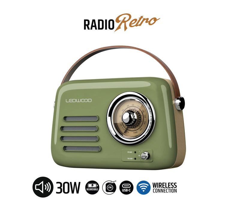 ALMA Radio con Diffusore Bluetooth Retrò Vintage Lettore MP3 e Chiavetta USB Batteria Ricaricabile - Manico in Pelle - Colore Verde Oliva - Riproduzione da Smartphone e Tablet - USBC ALMA Radio con Diffusore Bluetooth Retrò Vintage Lettore MP3 e Chiavetta USB Batteria Ricaricabile - Manico in Pelle - Colore Verde Oliva - Riproduzione da Smartphone e Tablet - USBC
