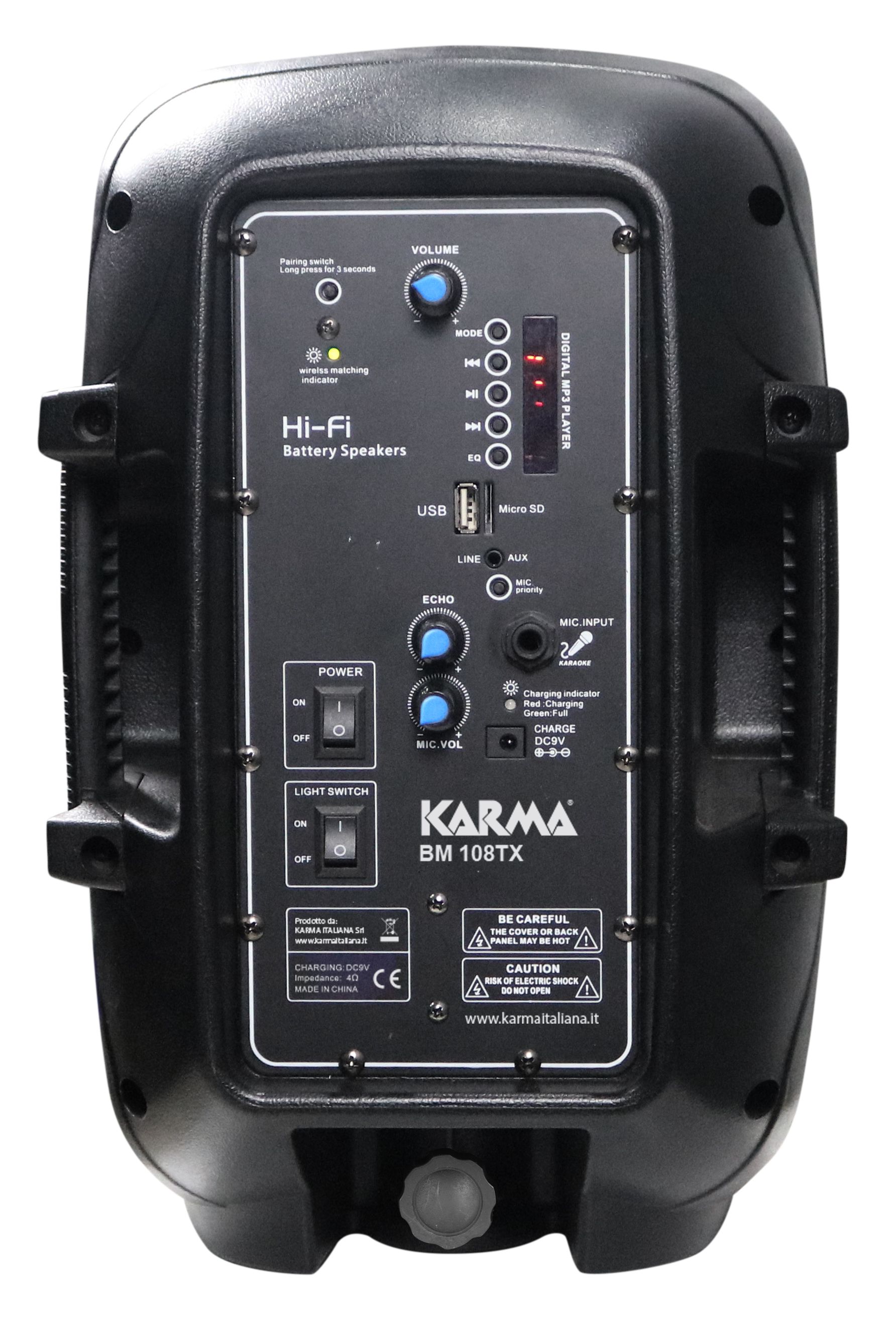 Sistema di Amplificazione Wireless BOX Trasmittente 80W Bluetooth, Woofer 8