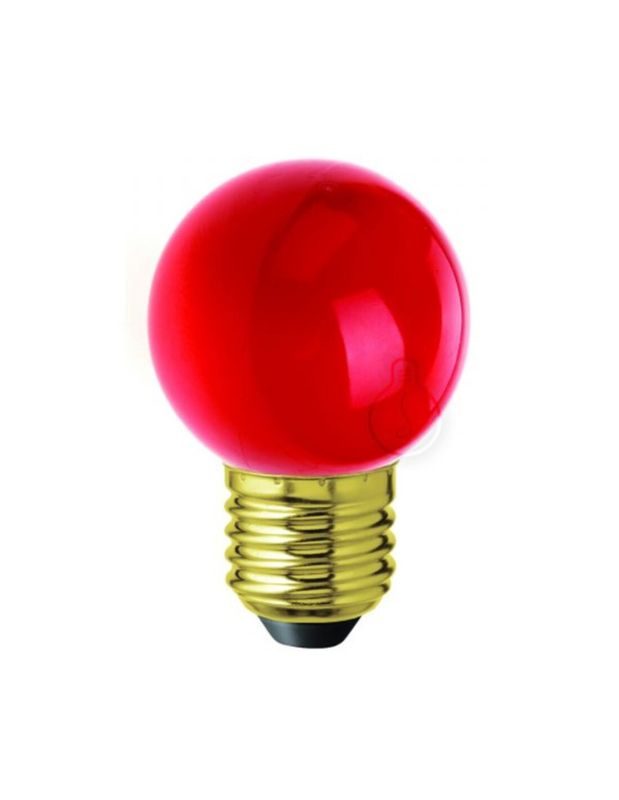 Lampadina LED Piccola - Mini Sfera / Sferetta / Pallina E27 1W Luce Calda ROSSA / ROSSO, G45 Per Ghirlande e Catenarie e Decorazioni Festose.